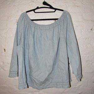 GAP Chambray Off the Shoulder Top